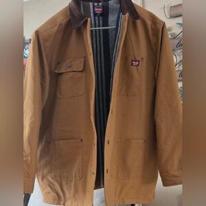 Wrangler Tan Field Jacket with Dark Brown Collar
